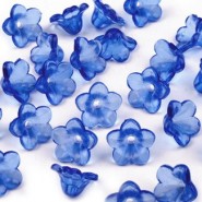 Kralenkapje - Bloem 12mm Konings blauw